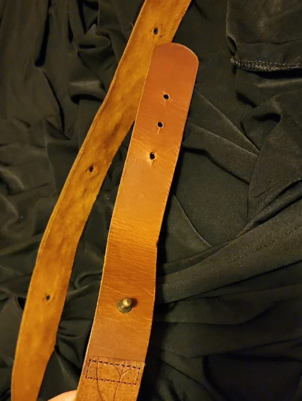 Women's Brown Leather Studded Belt with Turquoise Accents